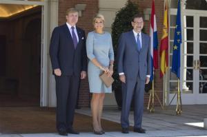 En la puerta del Palacio de la Moncloa con el Presidente Mariano Rajoy
