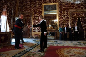 King Juan Carlos Receives Ambassadors At Royal Palace